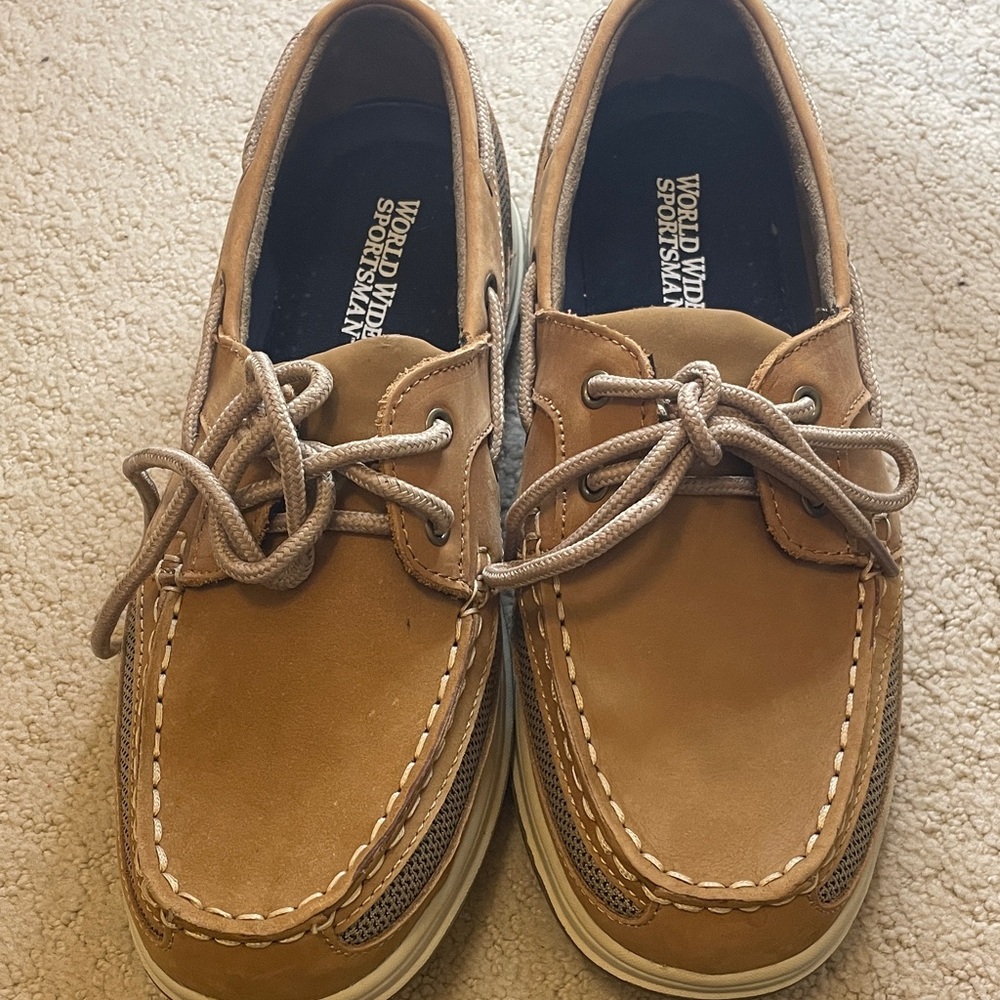 NWOT World Wide Sportsman Men's Tan Boat Shoes 👵MT
